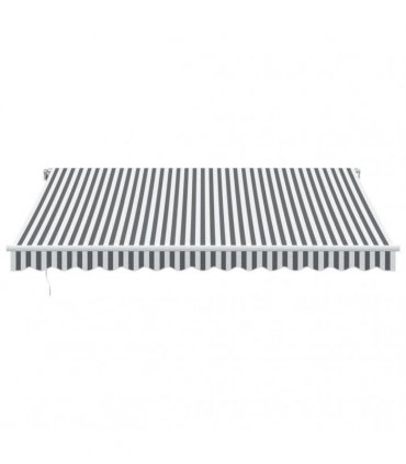 vidaXL Manual Awning 4 x 3.5 m Anthracite and White Stripe