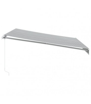 vidaXL Manual Awning 4 x 3.5 m Anthracite and White Stripe