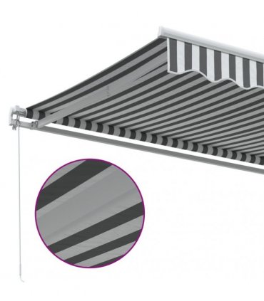 vidaXL Manual Awning 4 x 3.5 m Anthracite and White Stripe