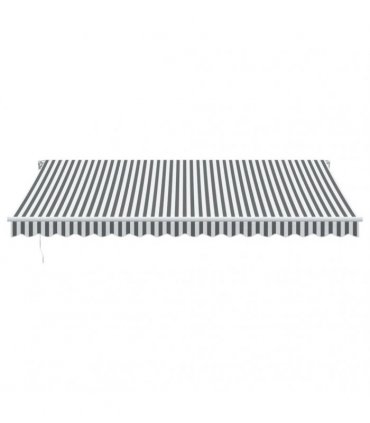 vidaXL Manual Awning 4.5 x 3.5 m Anthracite and White Stripe