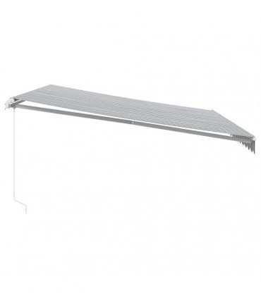 vidaXL Manual Awning 4.5 x 3.5 m Anthracite and White Stripe