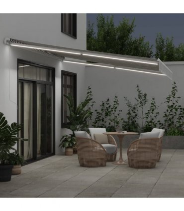 vidaXL Manual Awning with Solar LED 4.5 x 3.5 m