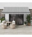 vidaXL Manual Awning 4 x 3.5 m Anthracite and White Stripe