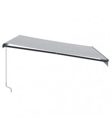 vidaXL Manual Awning 4 x 3.5 m Anthracite and White Stripe