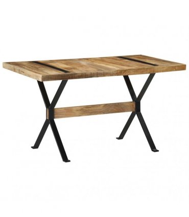 vidaXL Dining Table 140x70x76 cm Rough Mango Wood