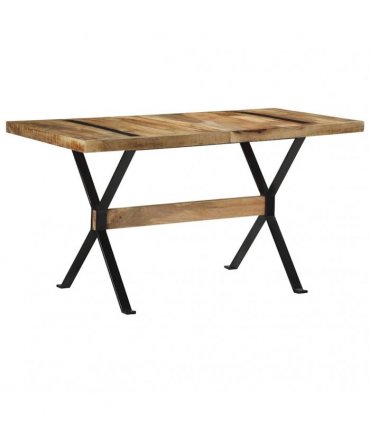 vidaXL Dining Table 140x70x76 cm Rough Mango Wood