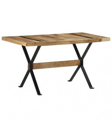 vidaXL Dining Table 140x70x76 cm Rough Mango Wood