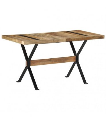 vidaXL Dining Table 140x70x76 cm Rough Mango Wood