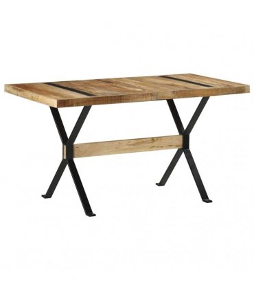 vidaXL Dining Table 140x70x76 cm Rough Mango Wood