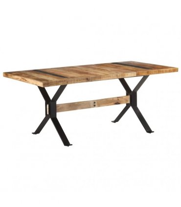 vidaXL Dining Table 180x90x76 cm Rough Mango Wood