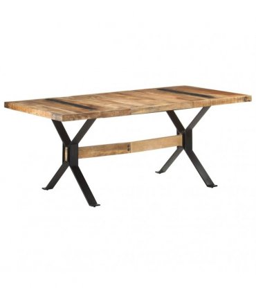 vidaXL Dining Table 180x90x76 cm Rough Mango Wood