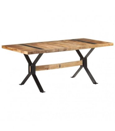 vidaXL Dining Table 180x90x76 cm Rough Mango Wood