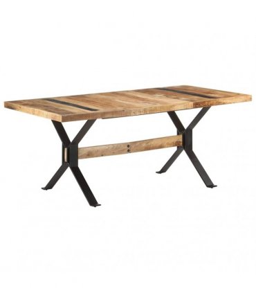 vidaXL Dining Table 180x90x76 cm Rough Mango Wood