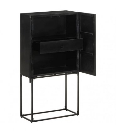 vidaXL Sideboard Black 60x30x120 cm Solid Acacia and Mango Wood