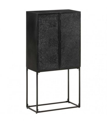 vidaXL Sideboard Black 60x30x120 cm Solid Acacia and Mango Wood
