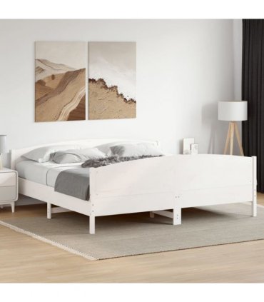 vidaXL Bed Frame without Mattress White 200x200 cm Solid Wood Pine