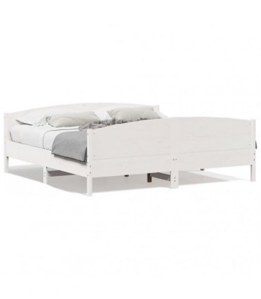 vidaXL Bed Frame without Mattress White 200x200 cm Solid Wood Pine