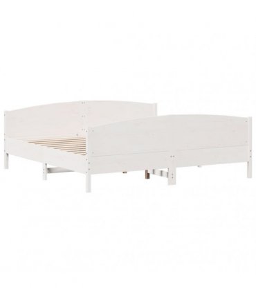 vidaXL Bed Frame without Mattress White 200x200 cm Solid Wood Pine