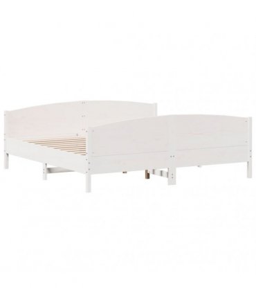 vidaXL Bed Frame without Mattress White 200x200 cm Solid Wood Pine