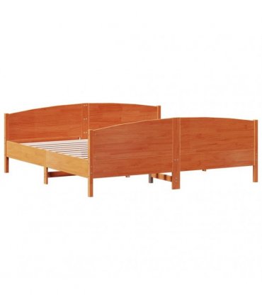 vidaXL Bed Frame without Mattress Wax Brown 200x200 cm Solid Wood Pine