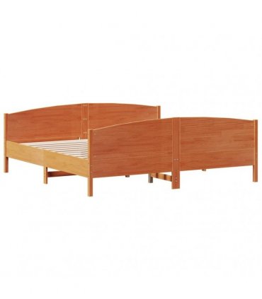 vidaXL Bed Frame without Mattress Wax Brown 200x200 cm Solid Wood Pine