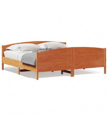 vidaXL Bed Frame without Mattress Wax Brown 180x200 cm Solid Wood Pine