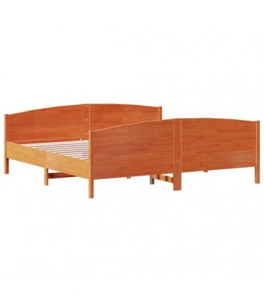 vidaXL Bed Frame without Mattress Wax Brown 180x200 cm Solid Wood Pine