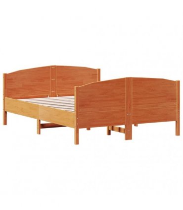 vidaXL Bed Frame without Mattress Wax Brown 160x200 cm Solid Wood Pine