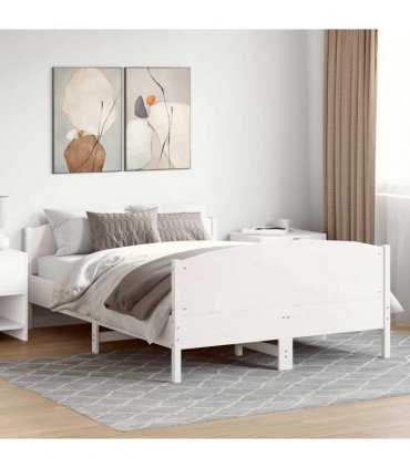 vidaXL Bed Frame without Mattress White 150x200 cm Solid Wood Pine