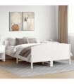 vidaXL Bed Frame without Mattress White 150x200 cm Solid Wood Pine