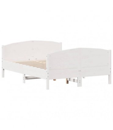 vidaXL Bed Frame without Mattress White 150x200 cm Solid Wood Pine
