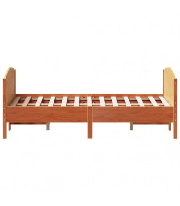 vidaXL Bed Frame without Mattress Wax Brown 120x200 cm Solid Wood Pine