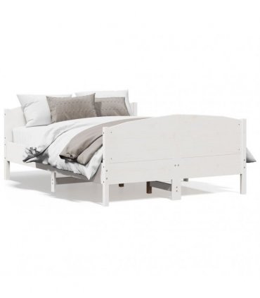 vidaXL Bed Frame without Mattress White 140x190 cm Solid Wood Pine