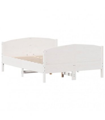 vidaXL Bed Frame without Mattress White 140x190 cm Solid Wood Pine