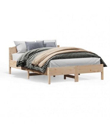 vidaXL Bed Frame without Mattress 150x200 cm King Size Solid Wood Pine