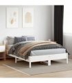 vidaXL Bed Frame without Mattress White 150x200 cm Solid Wood Pine