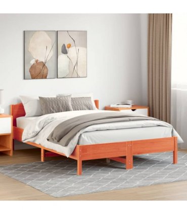 vidaXL Bed Frame without Mattress Wax Brown 150x200 cm Solid Wood Pine