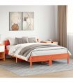 vidaXL Bed Frame without Mattress Wax Brown 150x200 cm Solid Wood Pine