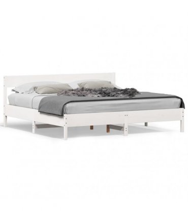 vidaXL Bed Frame without Mattress White 200x200 cm Solid Wood Pine