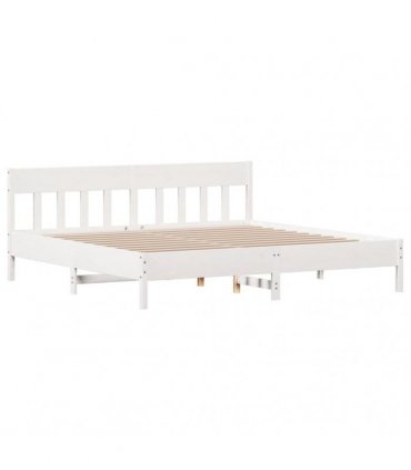 vidaXL Bed Frame without Mattress White 200x200 cm Solid Wood Pine