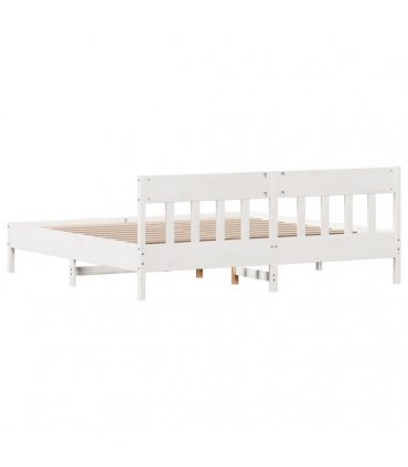 vidaXL Bed Frame without Mattress White 200x200 cm Solid Wood Pine