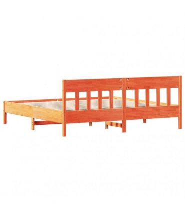 vidaXL Bed Frame without Mattress Wax Brown 200x200 cm Solid Wood Pine