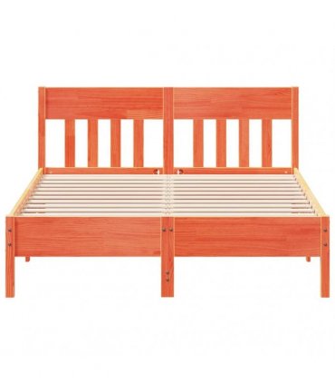vidaXL Bed Frame without Mattress Wax Brown 160x200 cm Solid Wood Pine
