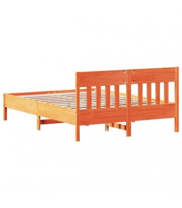 vidaXL Bed Frame without Mattress Wax Brown 160x200 cm Solid Wood Pine