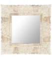 vidaXL Mirror White 50x50 cm Solid Mango Wood