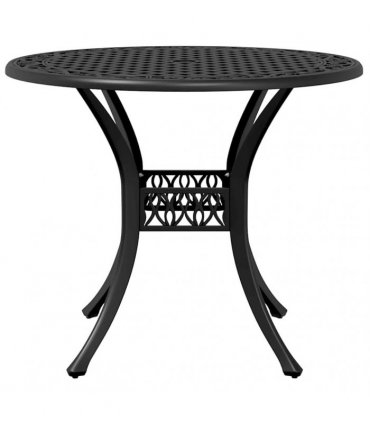 vidaXL 3 Piece Bistro Set Black Cast Aluminium