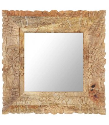 vidaXL Mirror 50x50 cm Solid Mango Wood
