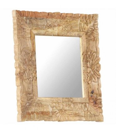 vidaXL Mirror 50x50 cm Solid Mango Wood