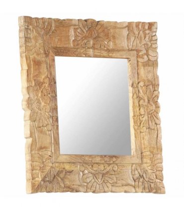 vidaXL Mirror 50x50 cm Solid Mango Wood