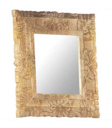 vidaXL Mirror 50x50 cm Solid Mango Wood